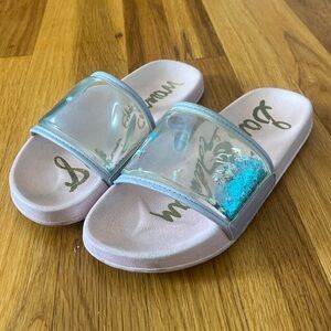 Sam Edelman Girls Blue Sequin Sandals Size 3